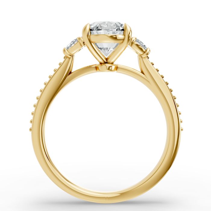 Oval Shape Diamond Bridal Ring in Gold