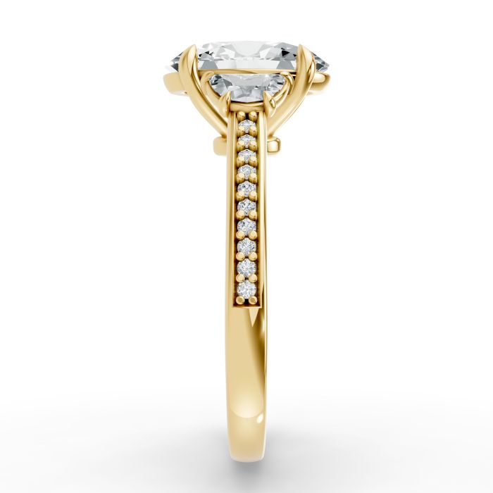 Oval Shape Diamond Bridal Ring in Gold