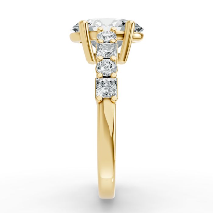 Oval Shape Diamond Bridal Ring in Gold