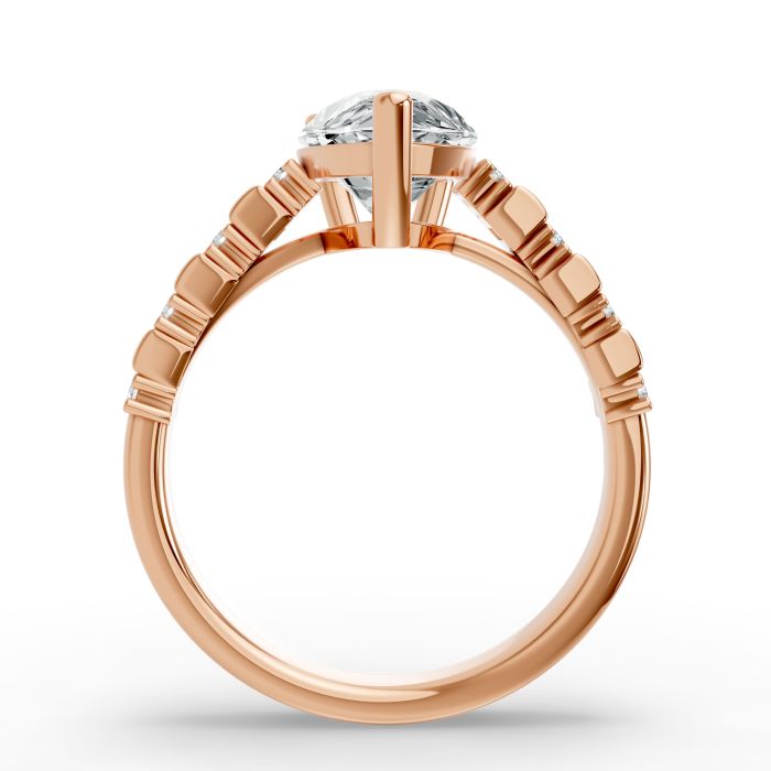 Pear Shape Diamond Bridal Ring in Gold