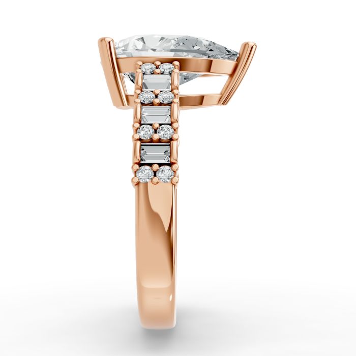 Pear Shape Diamond Bridal Ring in Gold