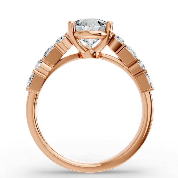 Pear Shape Diamond Bridal Ring in Gold