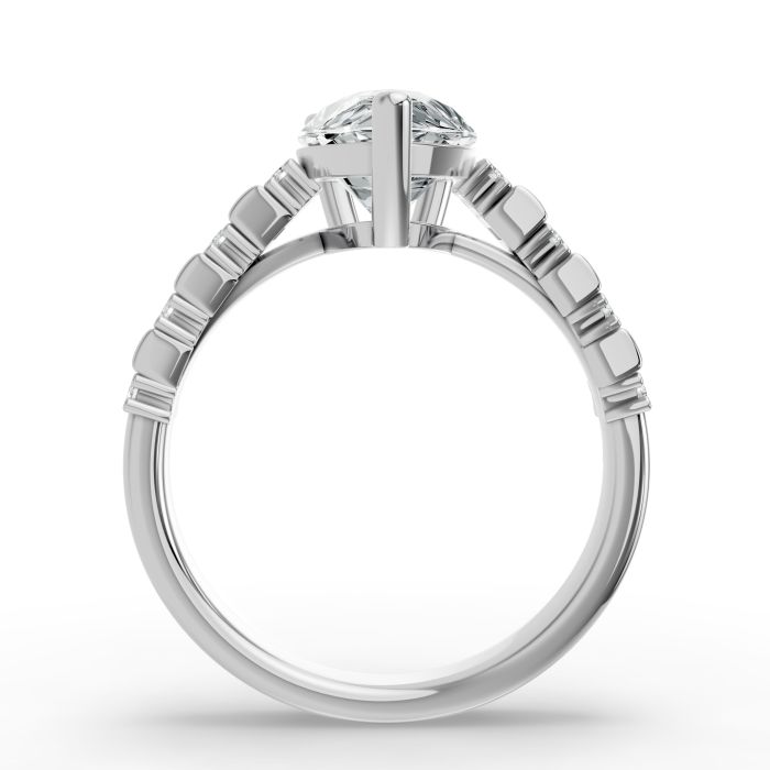 Pear Shape Diamond Bridal Ring in Gold
