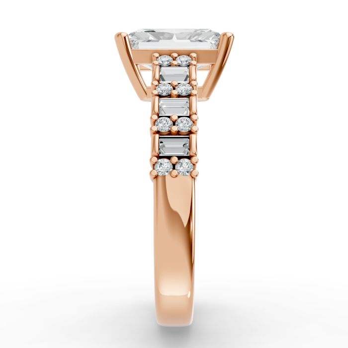Radiant Shape Diamond Bridal Ring in Gold
