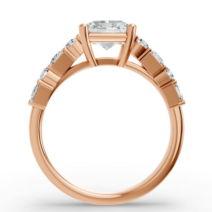 Radiant Shape Diamond Bridal Ring in Gold
