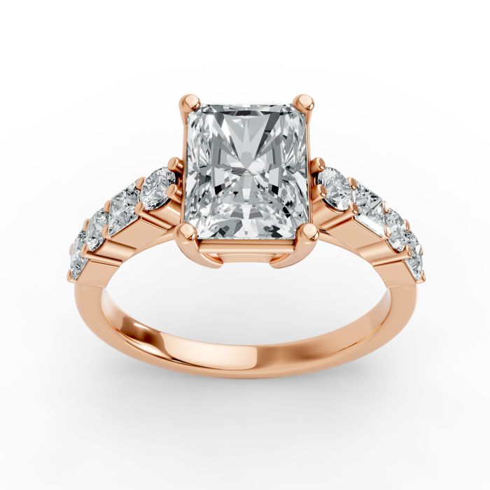 Radiant Shape Diamond Bridal Ring in Gold