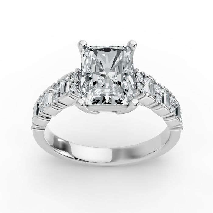Radiant Shape Diamond Bridal Ring in Gold