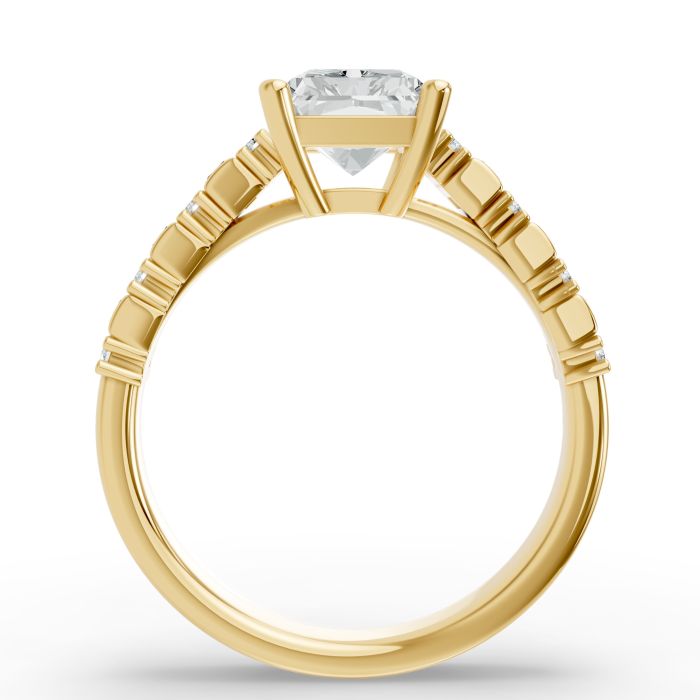 Radiant Shape Diamond Bridal Ring in Gold