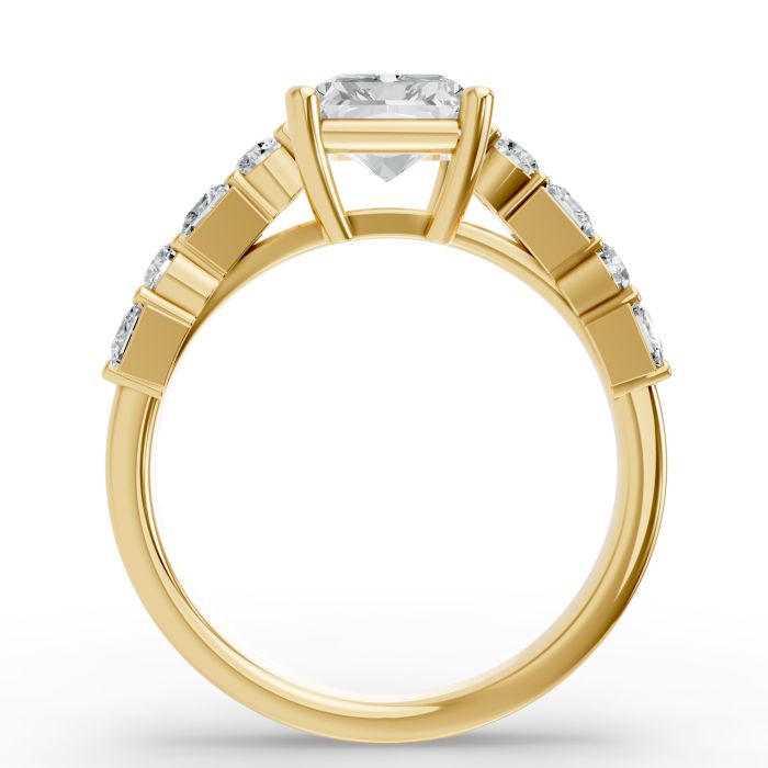 Radiant Shape Diamond Bridal Ring in Gold