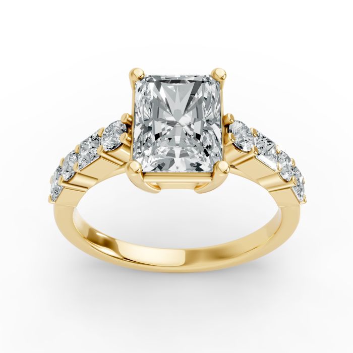 Radiant Shape Diamond Bridal Ring in Gold