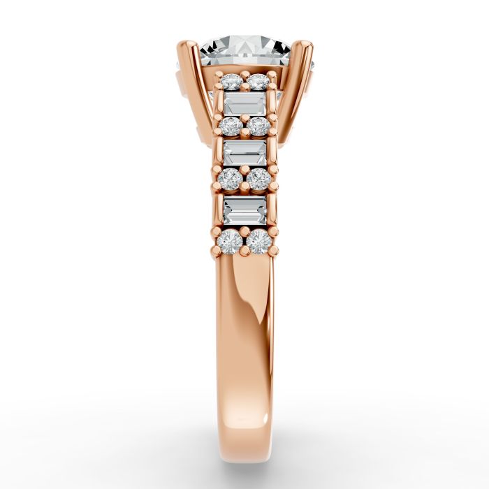 Round Shape Diamond Bridal Ring in Gold