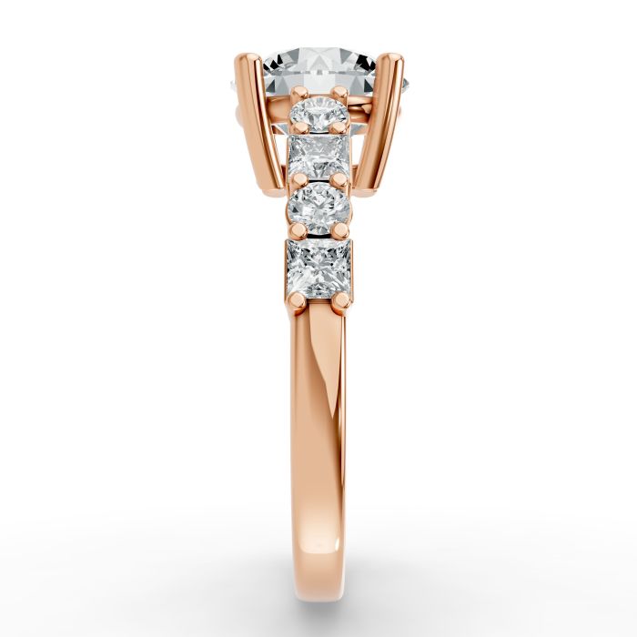 Round Shape Diamond Bridal Ring in Gold