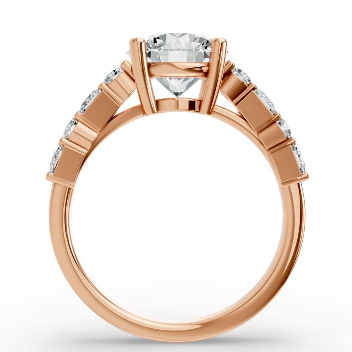 Round Shape Diamond Bridal Ring in Gold