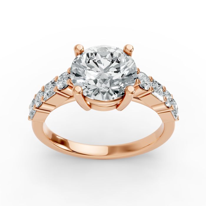 Round Shape Diamond Bridal Ring in Gold