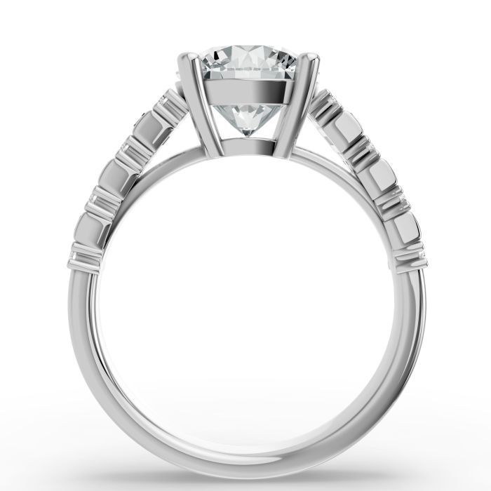 Round Shape Diamond Bridal Ring in Gold