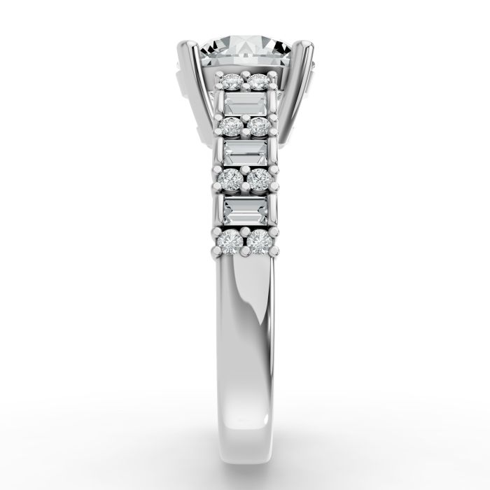 Round Shape Diamond Bridal Ring in Gold