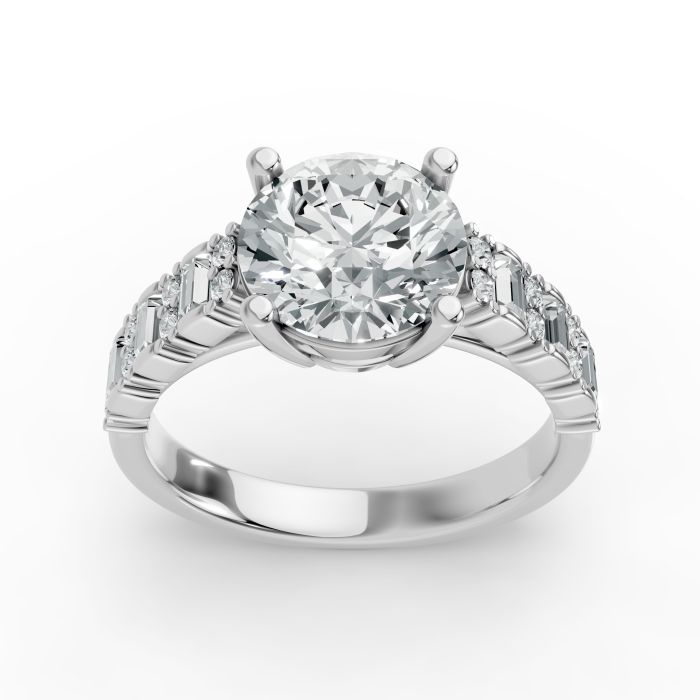 Round Shape Diamond Bridal Ring in Gold