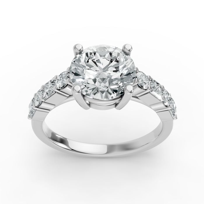 Round Shape Diamond Bridal Ring in Gold