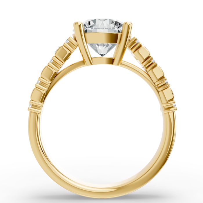 Round Shape Diamond Bridal Ring in Gold