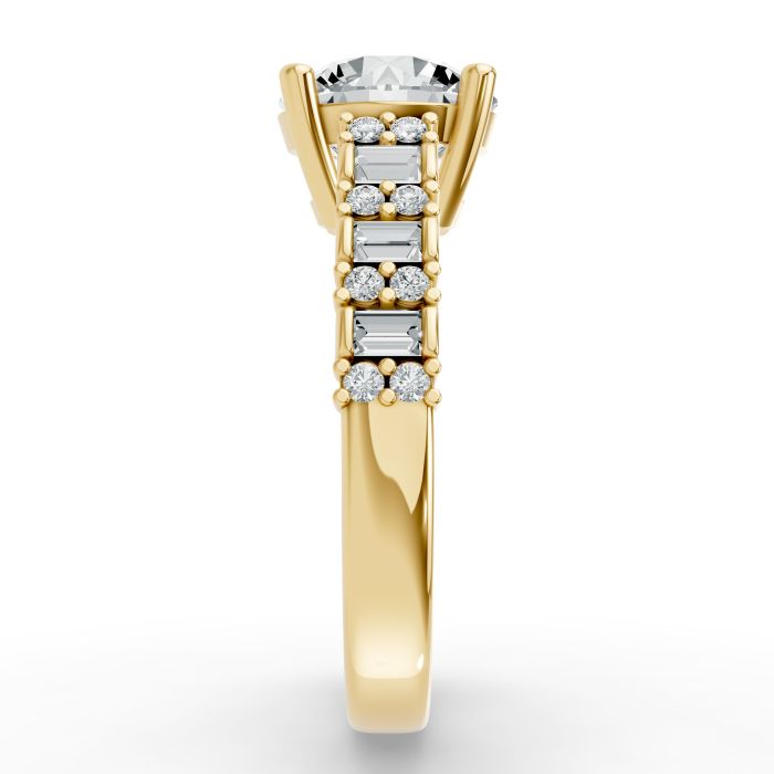 Round Shape Diamond Bridal Ring in Gold