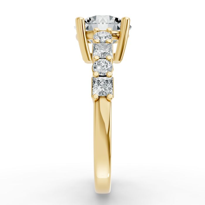 Round Shape Diamond Bridal Ring in Gold