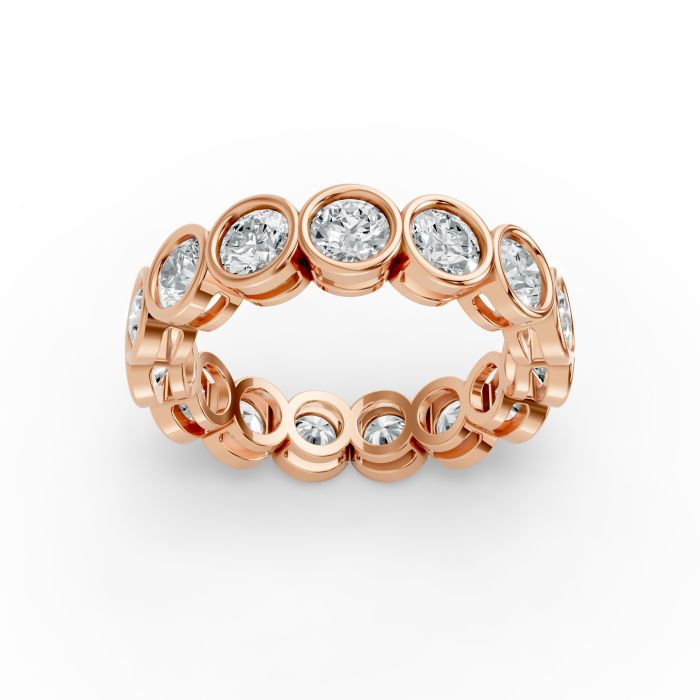 Round Shape Diamond Eternity Bands in Gold