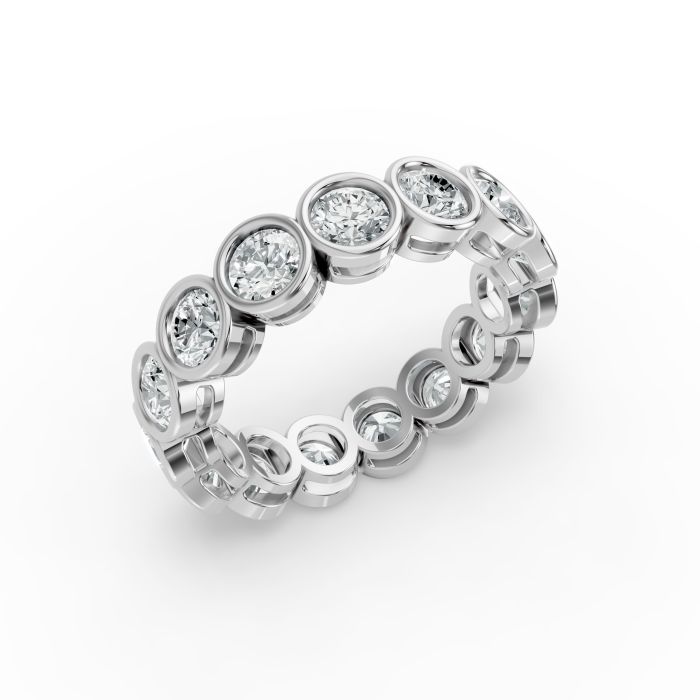 Round Shape Diamond Eternity Bands in Gold