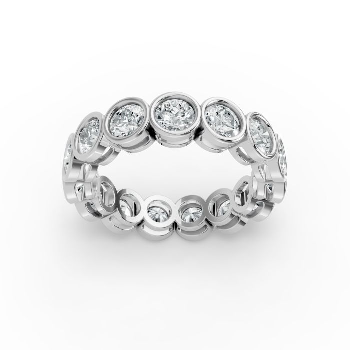 Round Shape Diamond Eternity Bands in Gold