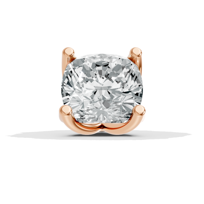 0.51CT Cushion Shape Lab Grown Diamond Tulip Head Head in 10KT White Gold