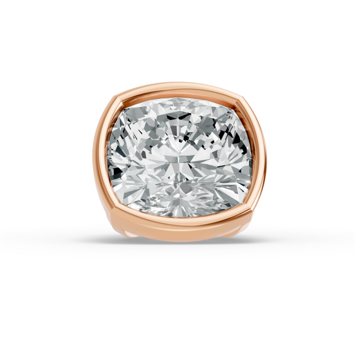0.51CT Cushion Shape Lab Grown Diamond Full Bezel Head in 10KT White Gold