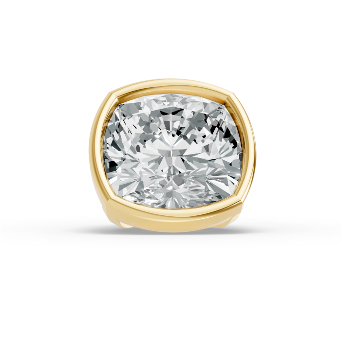 0.51CT Cushion Shape Lab Grown Diamond Full Bezel Head in 10KT White Gold
