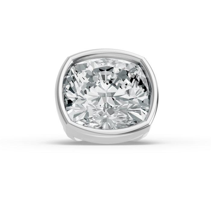 0.51CT Cushion Shape Lab Grown Diamond Full Bezel Head in 10KT White Gold