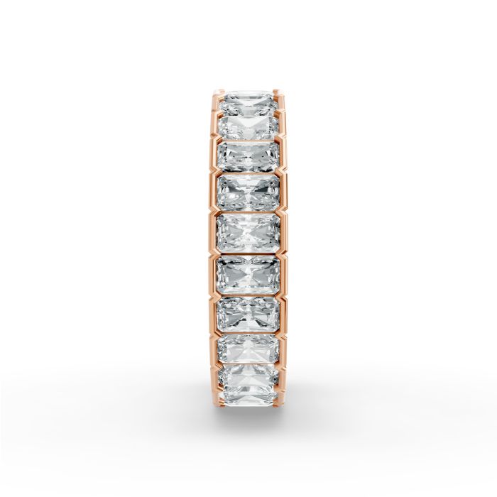 Radiant Shape Diamond Eternity Bands in Gold
