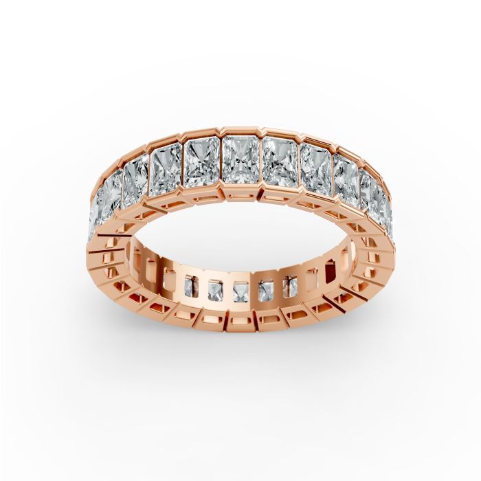 Radiant Shape Diamond Eternity Bands in Gold