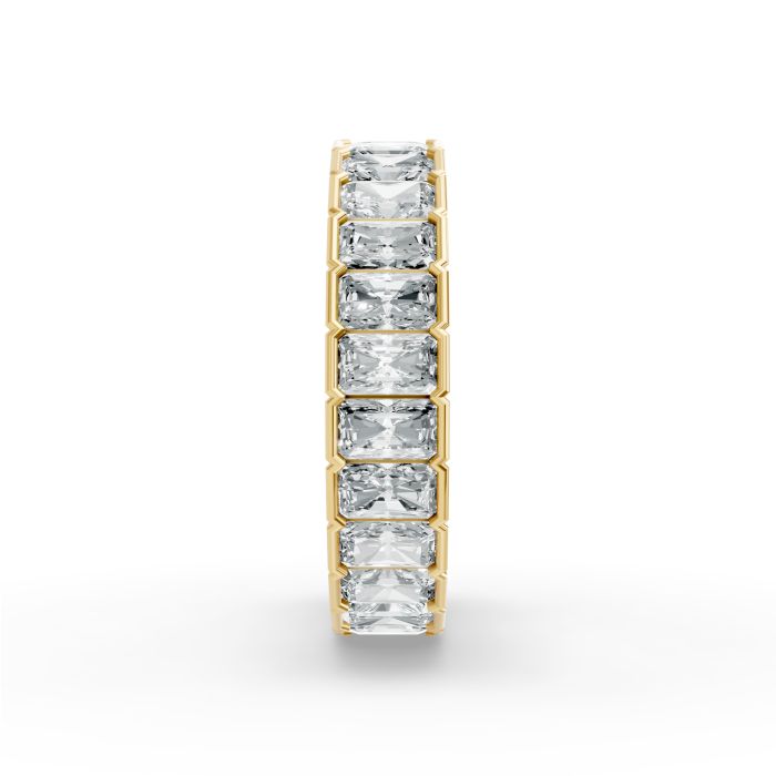 Radiant Shape Diamond Eternity Bands in Gold