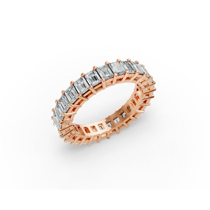 Radiant Shape Diamond Eternity Bands in Gold