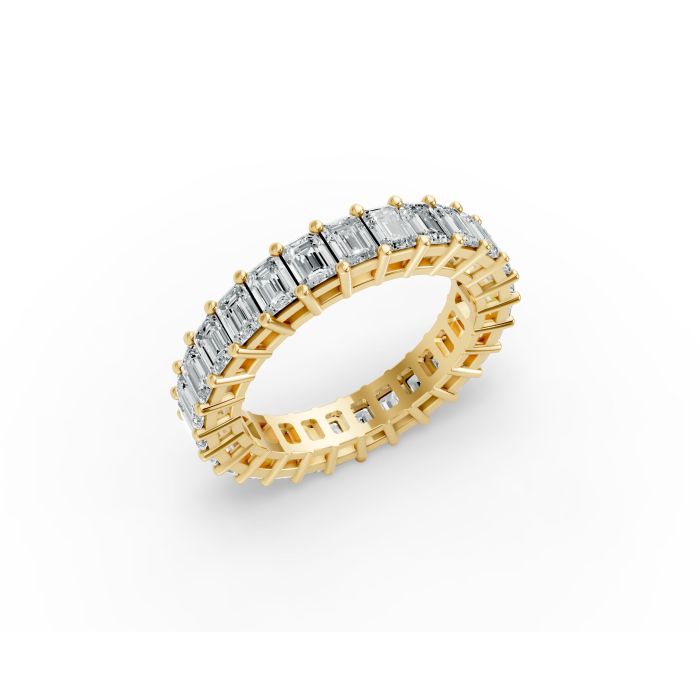 Radiant Shape Diamond Eternity Bands in Gold