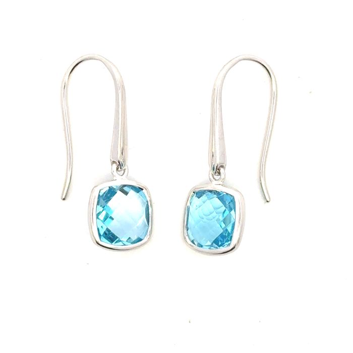 Earrings Blue Topaz  Silver  Color Candy