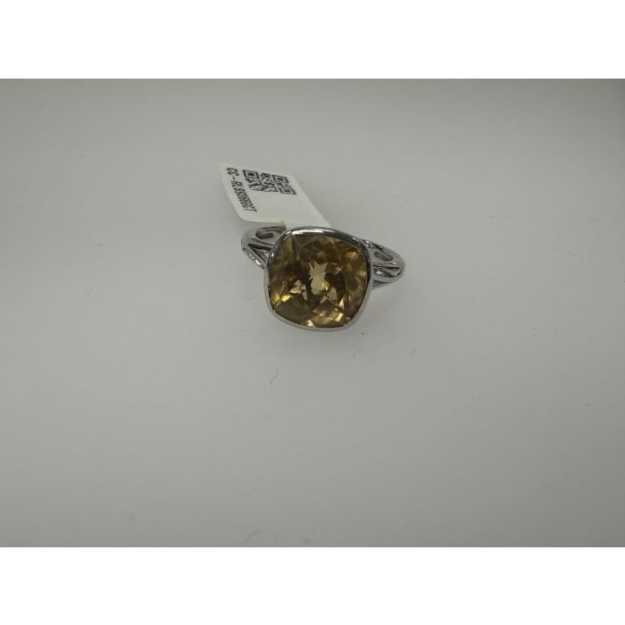Silver Citrine  Rings  Cushion 4.22CT 0.00CTW  2.47GR