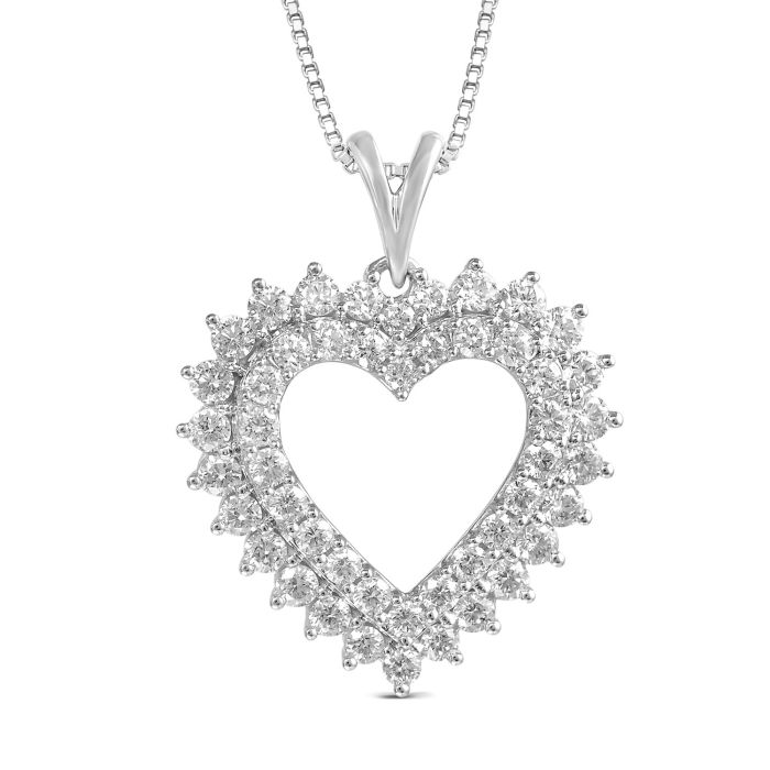 14KW 2ROW 1 CTW HEART  PENDANT
