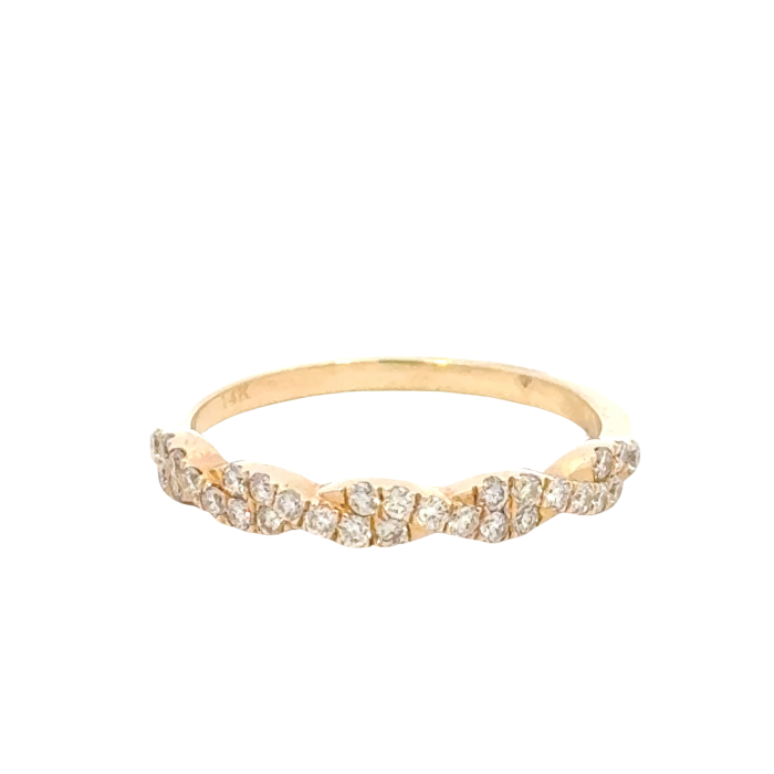Stackable Bands Rings  0.35ctw Natural Diamonds set on 1.90gr 14k YG