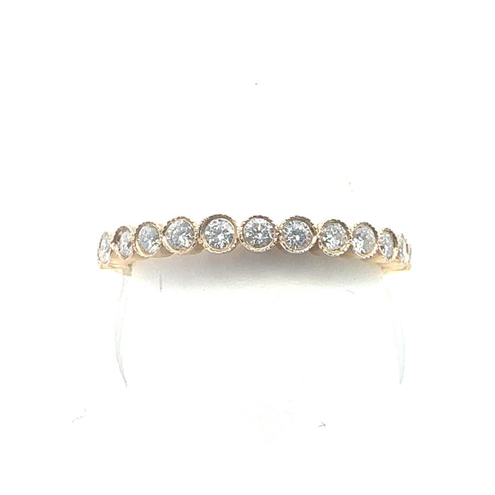 Stackable Bands Rings  0.30 ctw Natural Diamond set on 1.80gr 14k YG