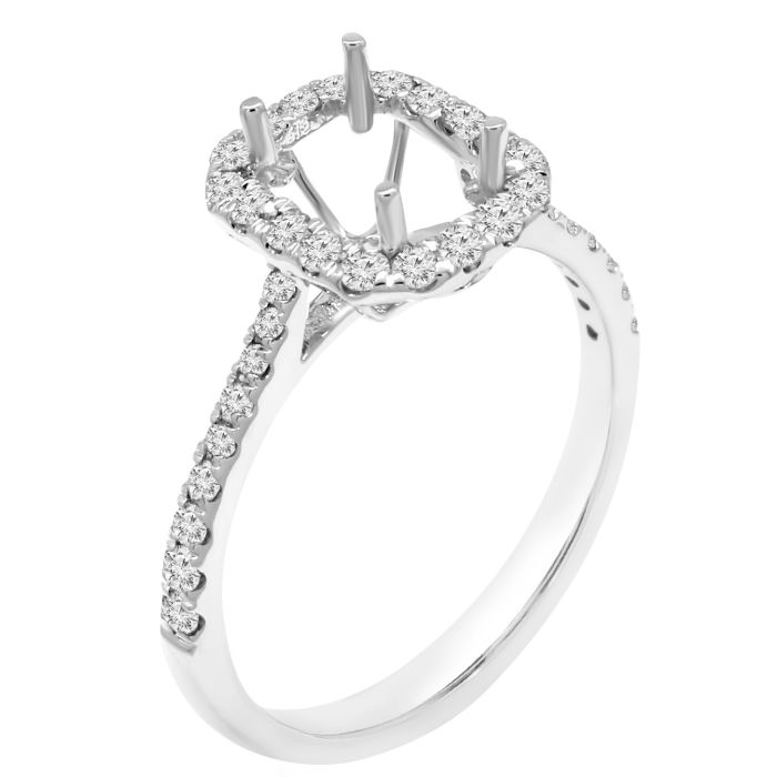 14k WG Lab Grown Diamond  Rings  Emerald 0.70CT Round   36D- 0.45CTW 37D  -1.15CTW  2.23GR