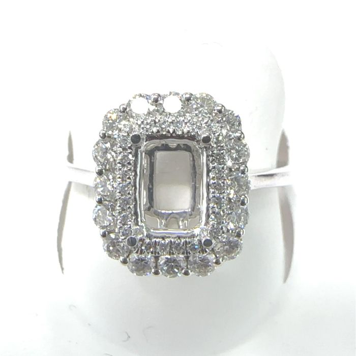 Bridal Rings  0.54   with 0.54  Round Brilliant Diamond Sides set on 3.22gr 14k WG