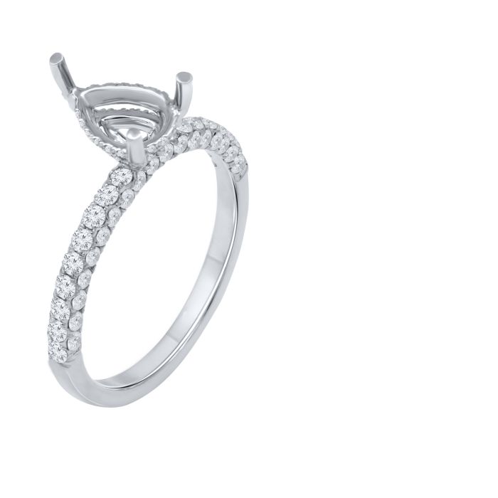 Bridal Rings  0.67   with 0.67  Round Brilliant Diamond Sides set on 2.59gr 14k WG