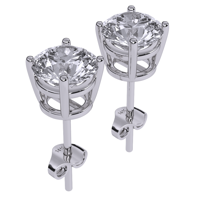 Earrings-Studs, 14k WG 