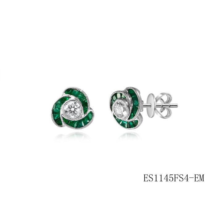 Earrings  0.58  Diamond SI Sides set on 2.31gr 14k WG