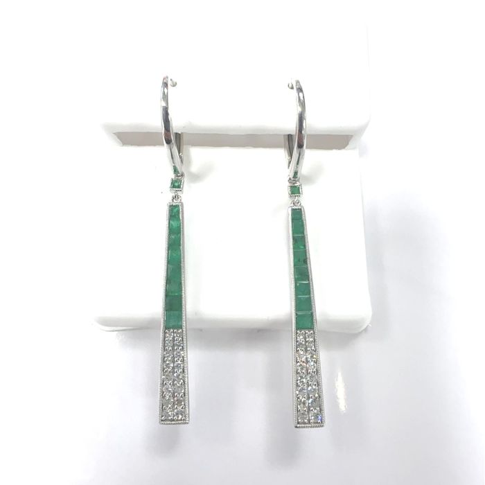 Earrings  0.46  Diamond SI Sides set on 4.96gr 14k WG