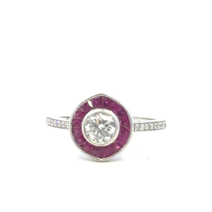 Rings  0.59  Diamond SI Sides set on 2.29gr 14k WG