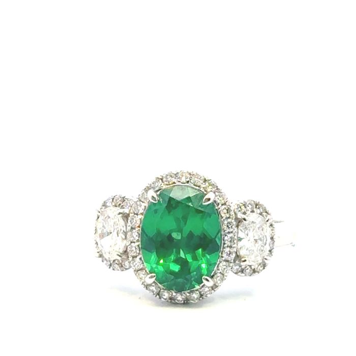 Rings-Bridal, Emerald  14k WG  Gemma